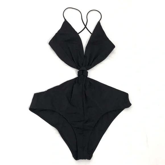 NWOT DION LEE Loop Knot Swimsuit In Black - Picture 3 of 11